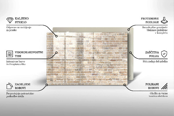 Zaščitna plošča za štedilnik Svetla opečna stena