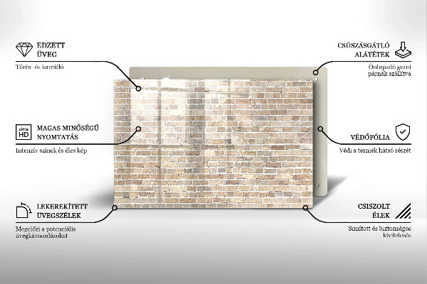 Zaščitna plošča za štedilnik Svetla opečna stena