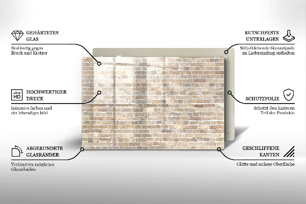Zaščitna plošča za štedilnik Svetla opečna stena