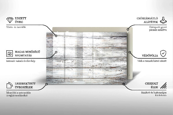 Zaščitna plošča za štedilnik Svetle lesene deske