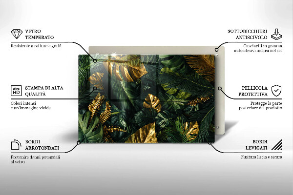 Zaščitna plošča za štedilnik Zlati listi monstere