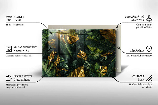 Zaščitna plošča za štedilnik Zlati listi monstere