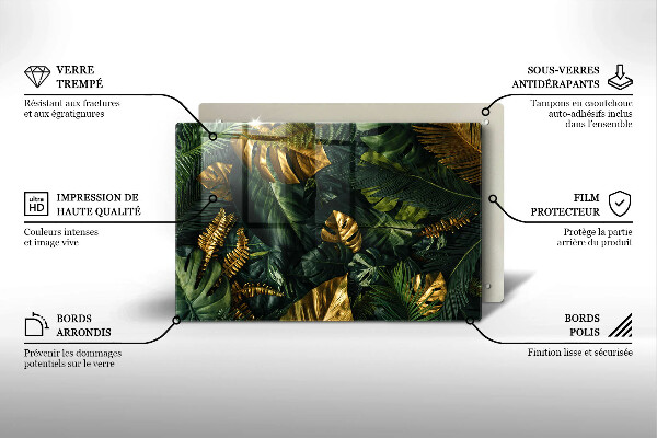 Zaščitna plošča za štedilnik Zlati listi monstere