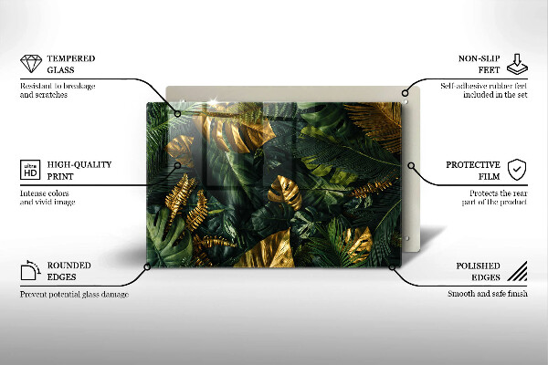 Zaščitna plošča za štedilnik Zlati listi monstere