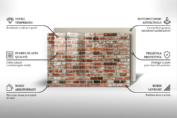 Zaščitna plošča za štedilnik Stara opečna stena