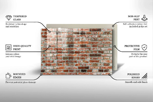 Zaščitna plošča za štedilnik Stara opečna stena