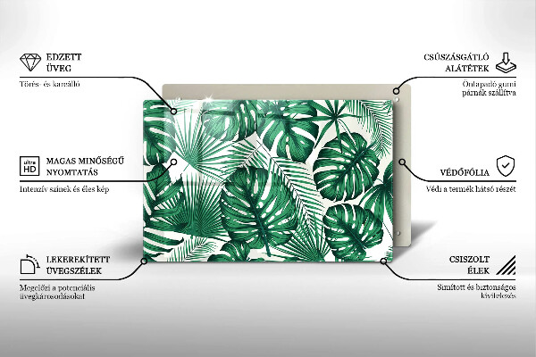 Zaščitna steklena plošča za štedilnik Listi monstere