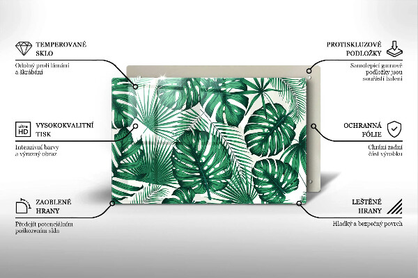 Zaščitna steklena plošča za štedilnik Listi monstere