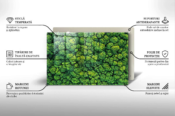 Zaščitna steklena plošča za štedilnik Naravna rastlina mah