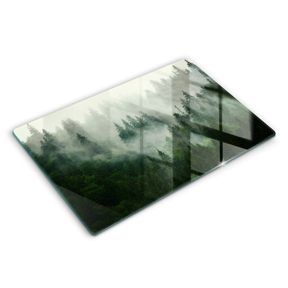 Zaščitna steklena plošča za štedilnik Meglena gozdna pokrajina