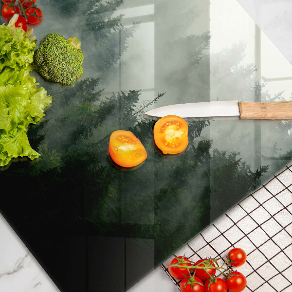 Zaščitna steklena plošča za štedilnik Meglena gozdna pokrajina