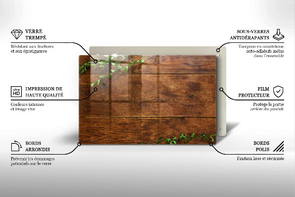 Zaščitna plošča za štedilnik Lesene deske in listi