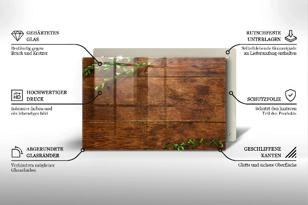 Zaščitna plošča za štedilnik Lesene deske in listi