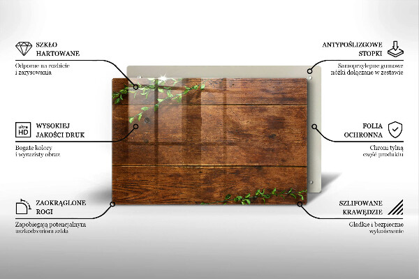 Zaščitna plošča za štedilnik Lesene deske in listi
