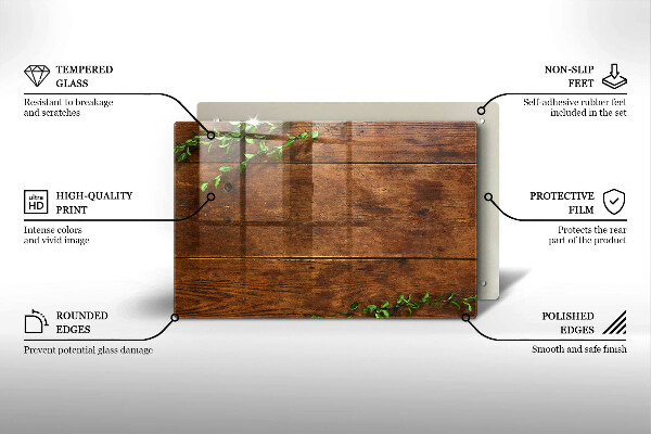 Zaščitna plošča za štedilnik Lesene deske in listi