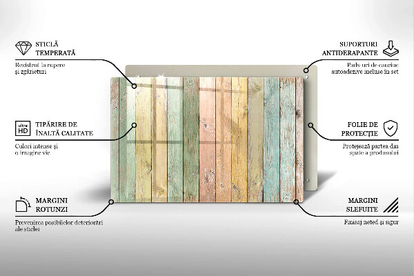 Zaščitna plošča za štedilnik Pisane vintage table