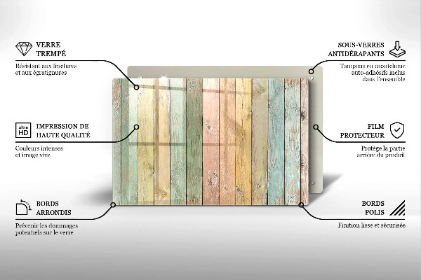 Zaščitna plošča za štedilnik Pisane vintage table
