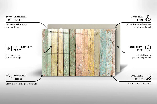 Zaščitna plošča za štedilnik Pisane vintage table