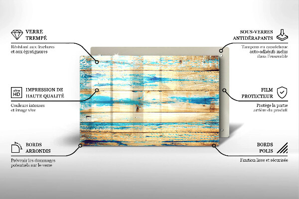 Zaščitna plošča za štedilnik Retro lesene plošče