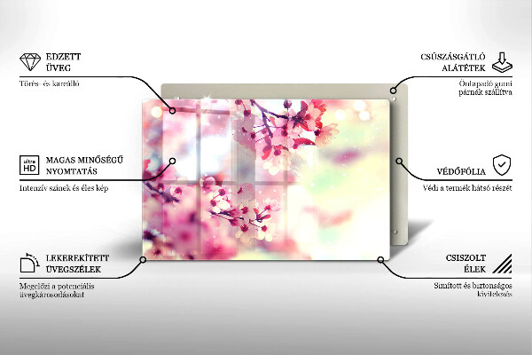 Zaščitna plošča za štedilnik Narava jablanovih cvetov