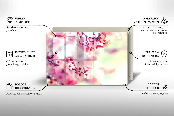 Zaščitna plošča za štedilnik Narava jablanovih cvetov