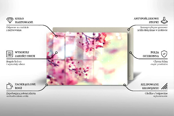 Zaščitna plošča za štedilnik Narava jablanovih cvetov