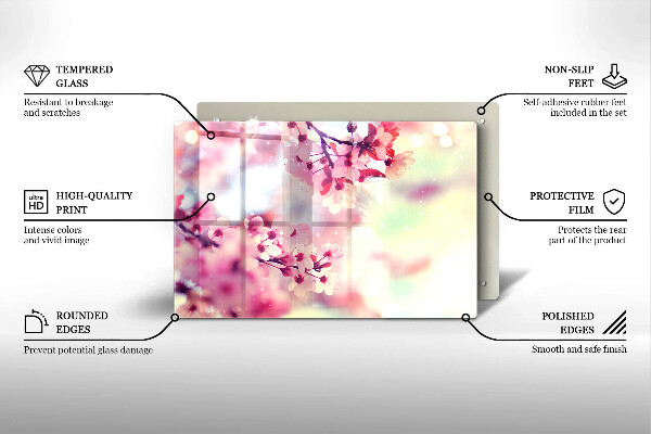 Zaščitna plošča za štedilnik Narava jablanovih cvetov