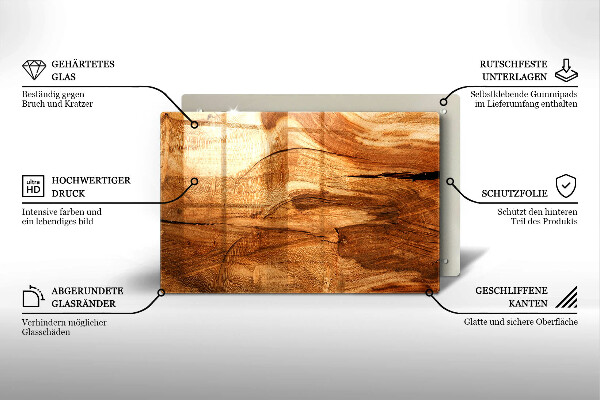 Zaščitna plošča za štedilnik Tekstura lesene plošče