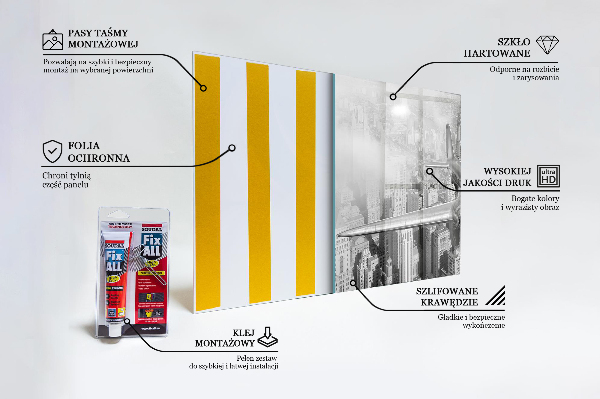 Stenska plošča za kuhinjo Letalo nad new yorkom