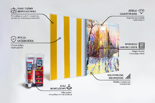 Stenska plošča za kuhinjo Akrilna slika zimski park