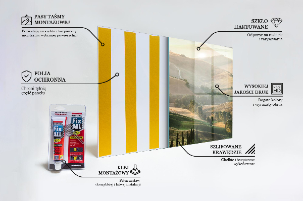 Stenska plošča za kuhinjo Toskanska pokrajina z vinogradi