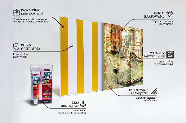 Stenska plošča za kuhinjo Italija benetke vintage slika