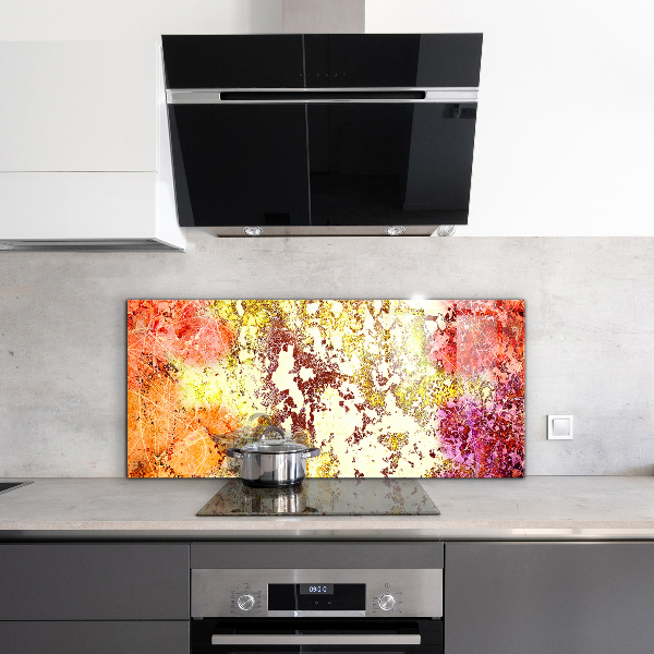Stenska plošča za kuhinjo Oranžna abstrakcija
