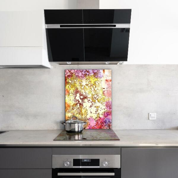 Stenska plošča za kuhinjo Oranžna abstrakcija