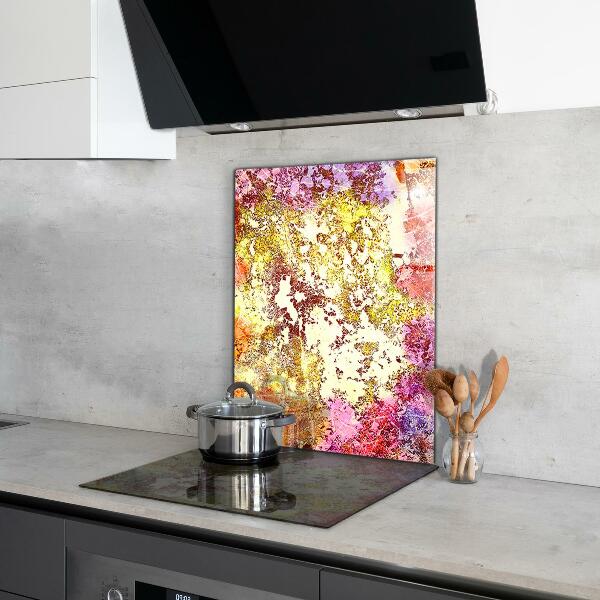 Stenska plošča za kuhinjo Oranžna abstrakcija