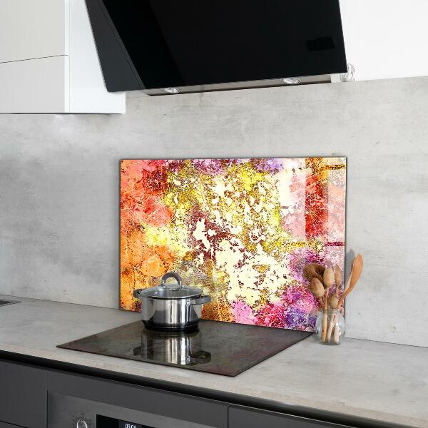 Stenska plošča za kuhinjo Oranžna abstrakcija