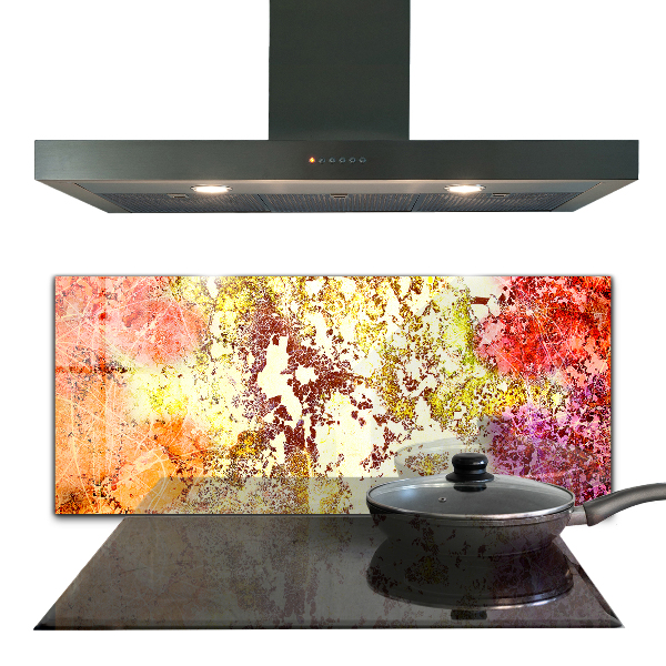 Stenska plošča za kuhinjo Oranžna abstrakcija