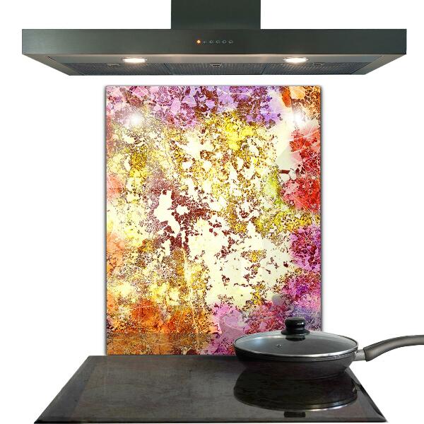 Stenska plošča za kuhinjo Oranžna abstrakcija