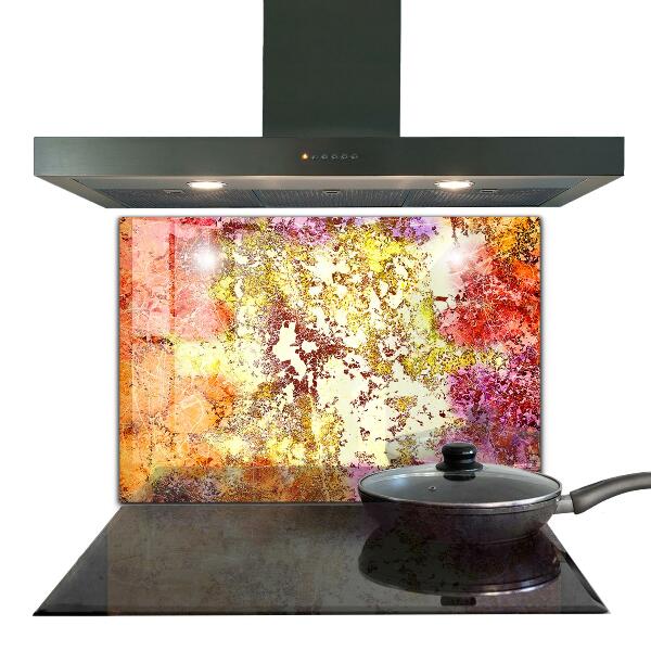 Stenska plošča za kuhinjo Oranžna abstrakcija