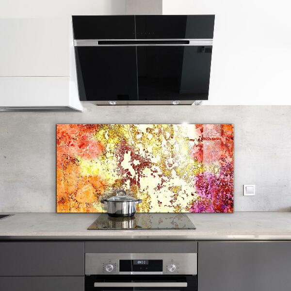 Stenska plošča za kuhinjo Oranžna abstrakcija