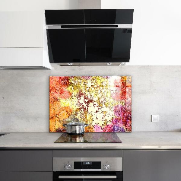 Stenska plošča za kuhinjo Oranžna abstrakcija