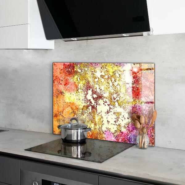 Stenska plošča za kuhinjo Oranžna abstrakcija