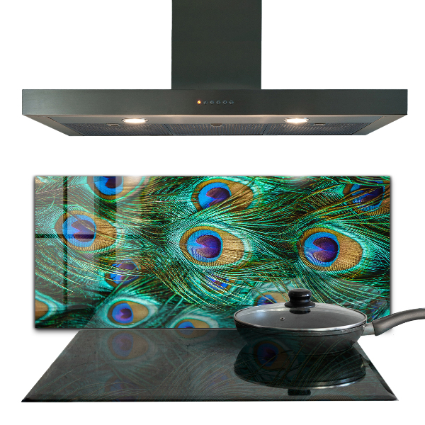 Stenska plošča za kuhinjo Pavje perje čudovita narava