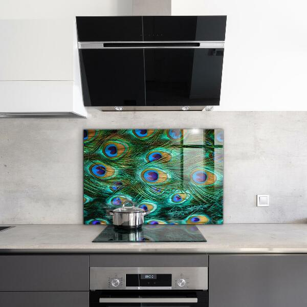 Stenska plošča za kuhinjo Pavje perje čudovita narava