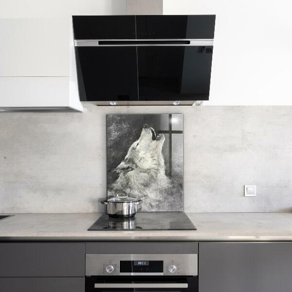 Stenska plošča za kuhinjo Ilustracija kanadskega volka