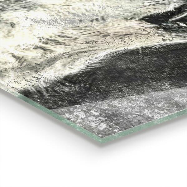 Stenska plošča za kuhinjo Ilustracija kanadskega volka