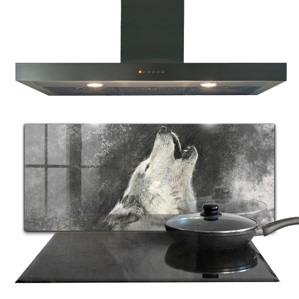 Stenska plošča za kuhinjo Ilustracija kanadskega volka