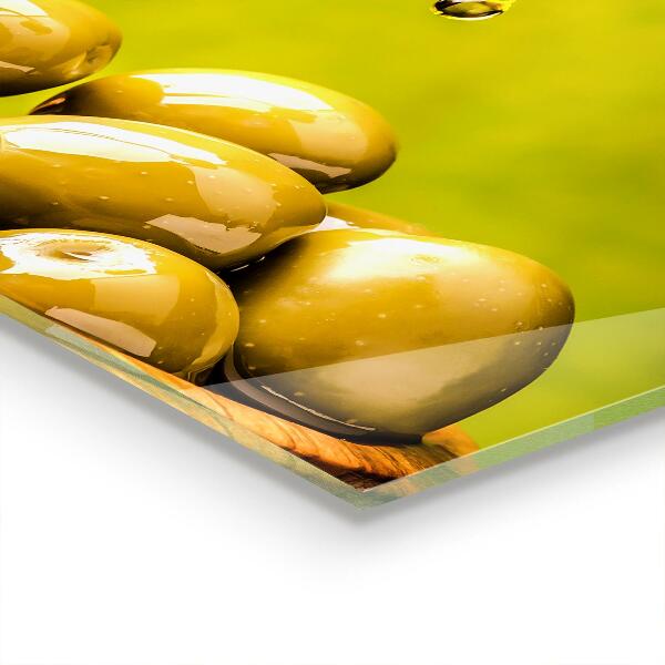 Stenska plošča za kuhinjo Sveže zelene olive