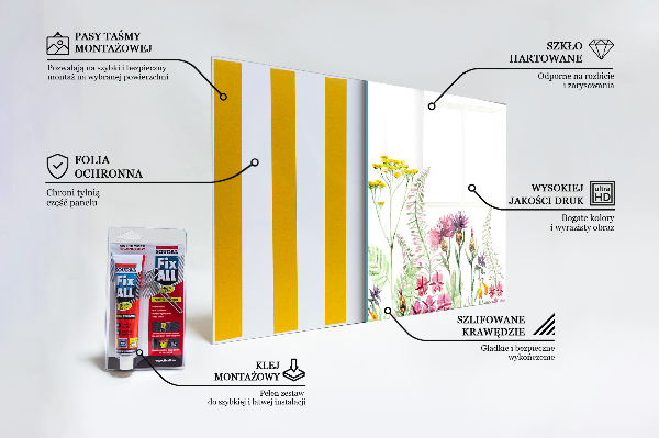 Zidna obloga za kuhinju Travnik s pisanimi rožami