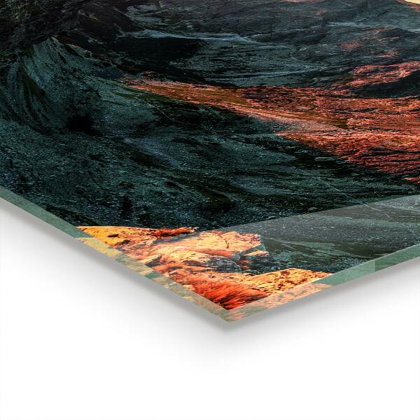 Stenska plošča za kuhinjo Gorska panorama sončni zahod